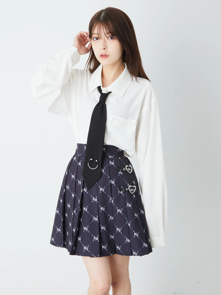【美品】22AW✨Diagram モノグラムプリントプリーツスカート ロング丈 モノグラムプリントプリーツスカート - Jamie エーエヌケー