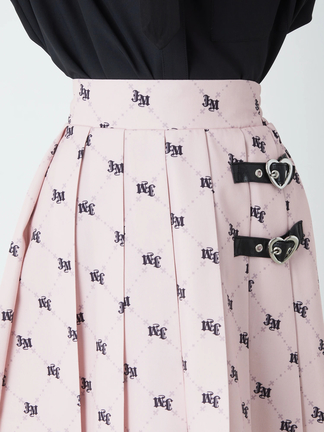 モノグラムプリントプリーツスカート - Jamie エーエヌケー