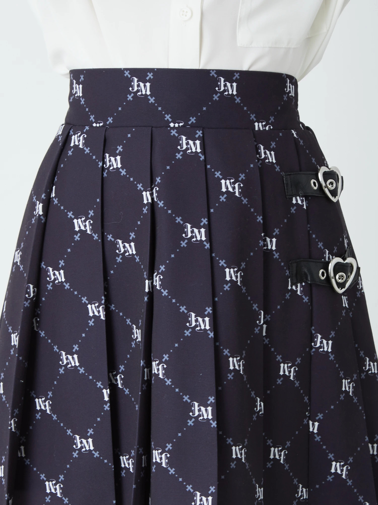 【美品】22AW✨Diagram モノグラムプリントプリーツスカート ロング丈 モノグラムプリントプリーツスカート - Jamie エーエヌケー
