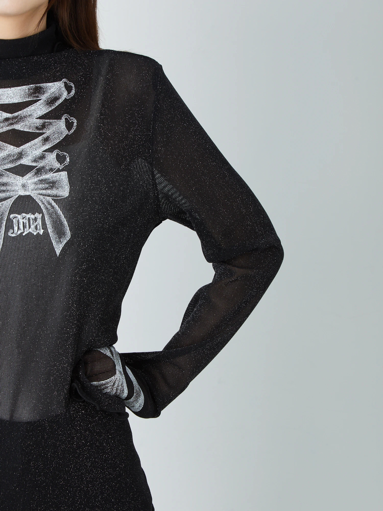 ハイネックタトゥープリントTOPS - Jamie エーエヌケー(ジェイミーエー