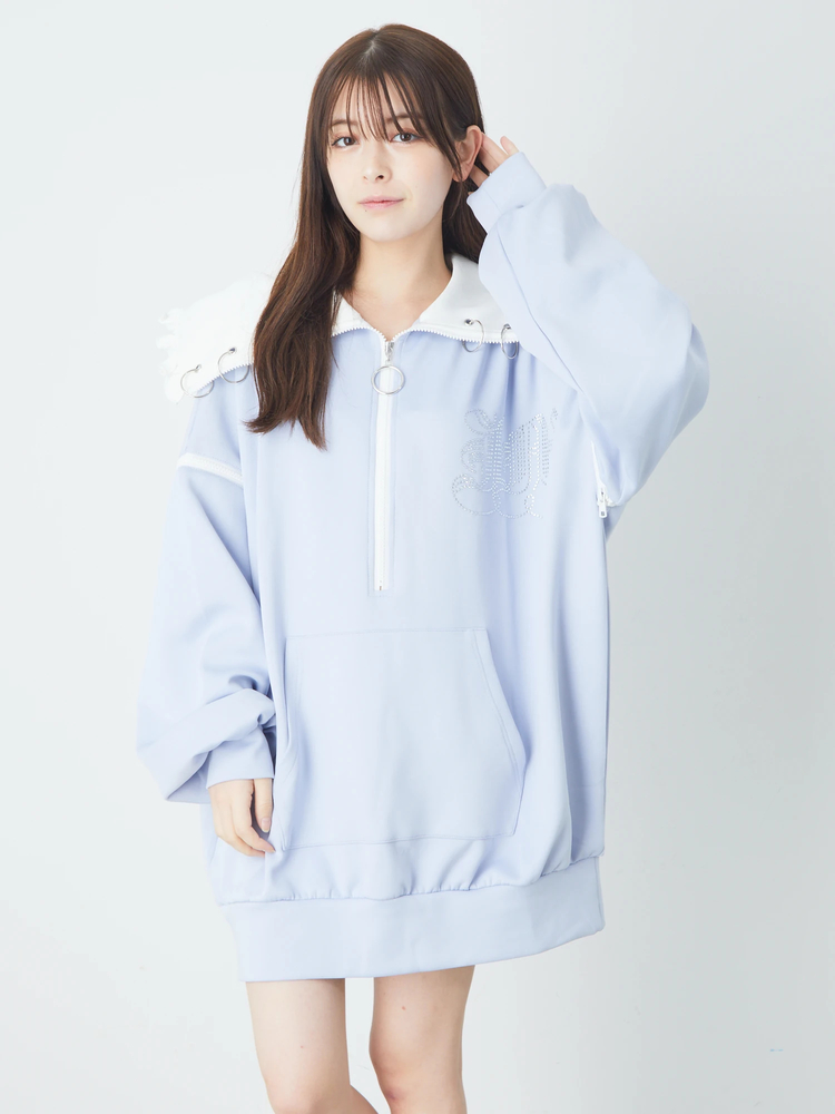 Jamie エーエヌケー　フリルたっぷりビッグTシャツ　未使用　水色リボン Jamie エーエヌケー フリルたっぷりビッグTシャツ 未使用 水色