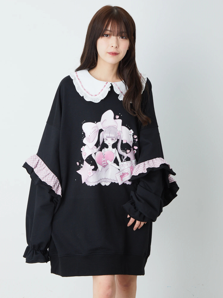 Jamie エーエヌケー　フリルたっぷりビッグTシャツ　未使用　水色リボン Jamie エーエヌケー フリルたっぷりビッグTシャツ 未使用 水色