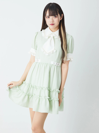 ギンガムチェックネクタイティアードOP - Jamie エーエヌケー