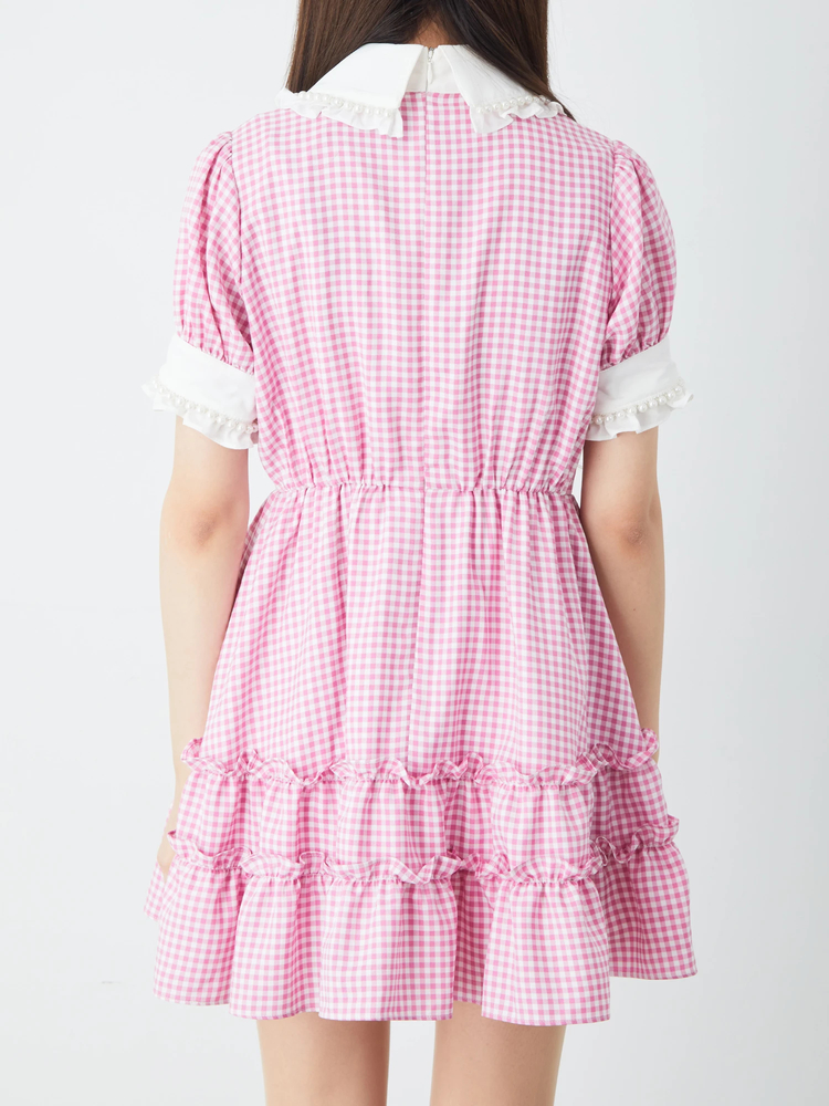 ギンガムチェックネクタイティアードOP - Jamie エーエヌケー