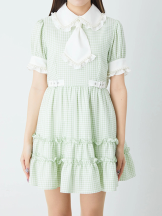 ギンガムチェックネクタイティアードOP - Jamie エーエヌケー