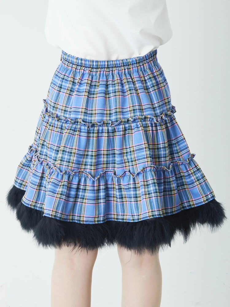 ellesse 水色リブ編みスカート M アイスマウンテンブルー 裾マラボーティアードSK - Jamie エーエヌケー(ジェイミーエーエヌケー