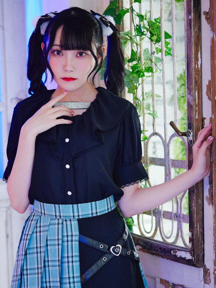 あさぎーにょ poppy ラッフルカラーブラウス ホワイト poppy ラッフル