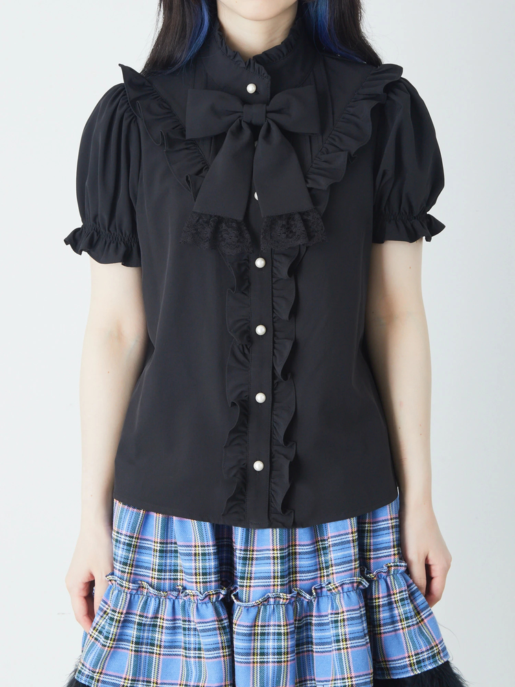 Jamieエーエヌケー クロスフリルブラウス ZOC 藍染カレン着 お姫様ブラウス - Jamie エーエヌケー(ジェイミーエーエヌケー