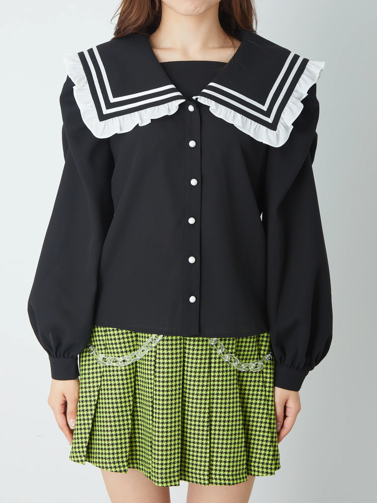 フリルセーラーカラーネクタイBL - Jamie エーエヌケー(ジェイミーエー