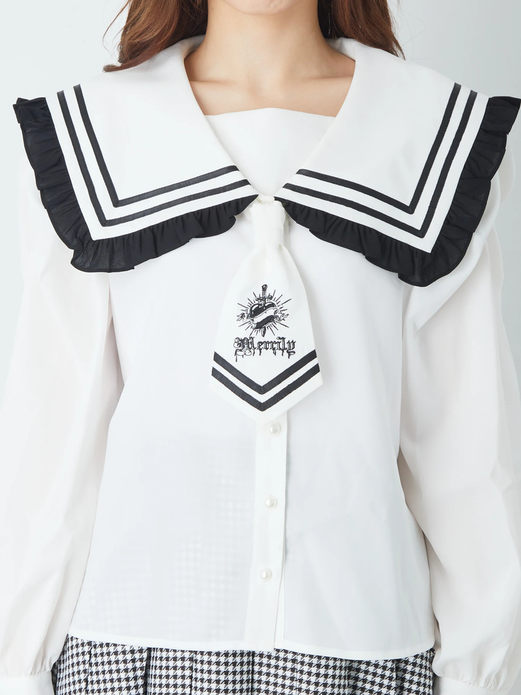 フリルセーラーカラーネクタイBL - Jamie エーエヌケー(ジェイミーエー