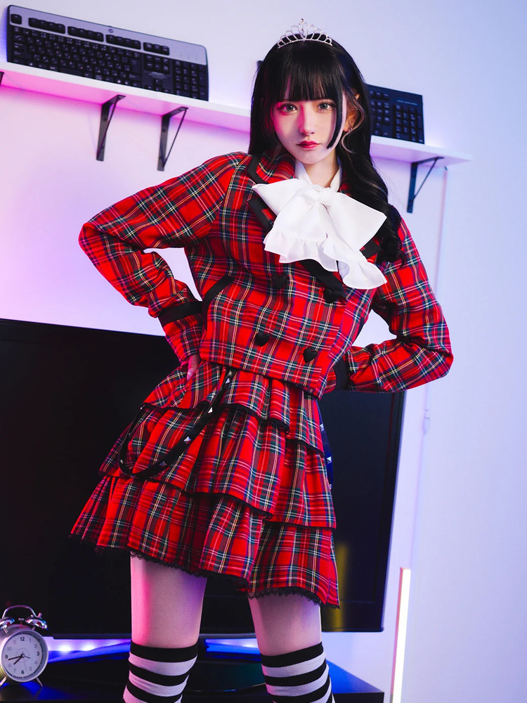 合皮ベルトチェックティアードSK - Jamie エーエヌケー(ジェイミーエー