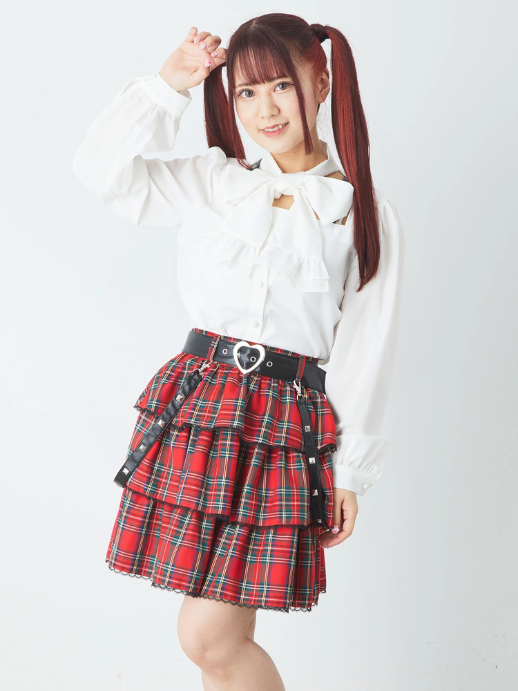 合皮ベルトチェックティアードSK - Jamie エーエヌケー(ジェイミーエー