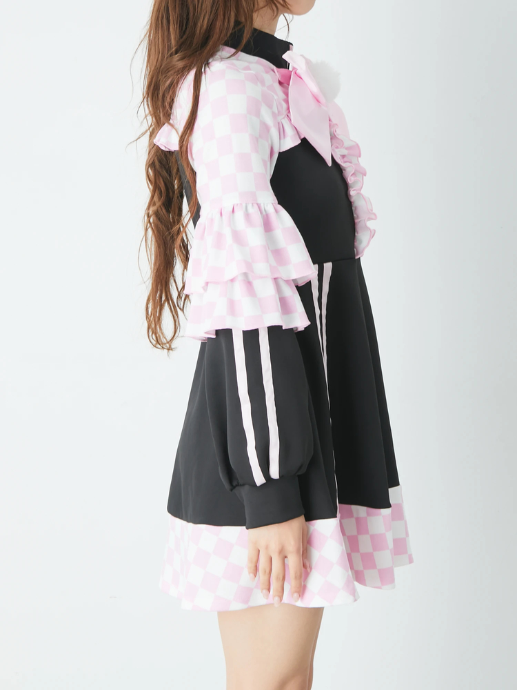 ブロックチェックフリルジャージOP - Jamie エーエヌケー