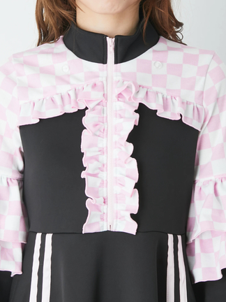 ブロックチェックフリルジャージOP - Jamie エーエヌケー