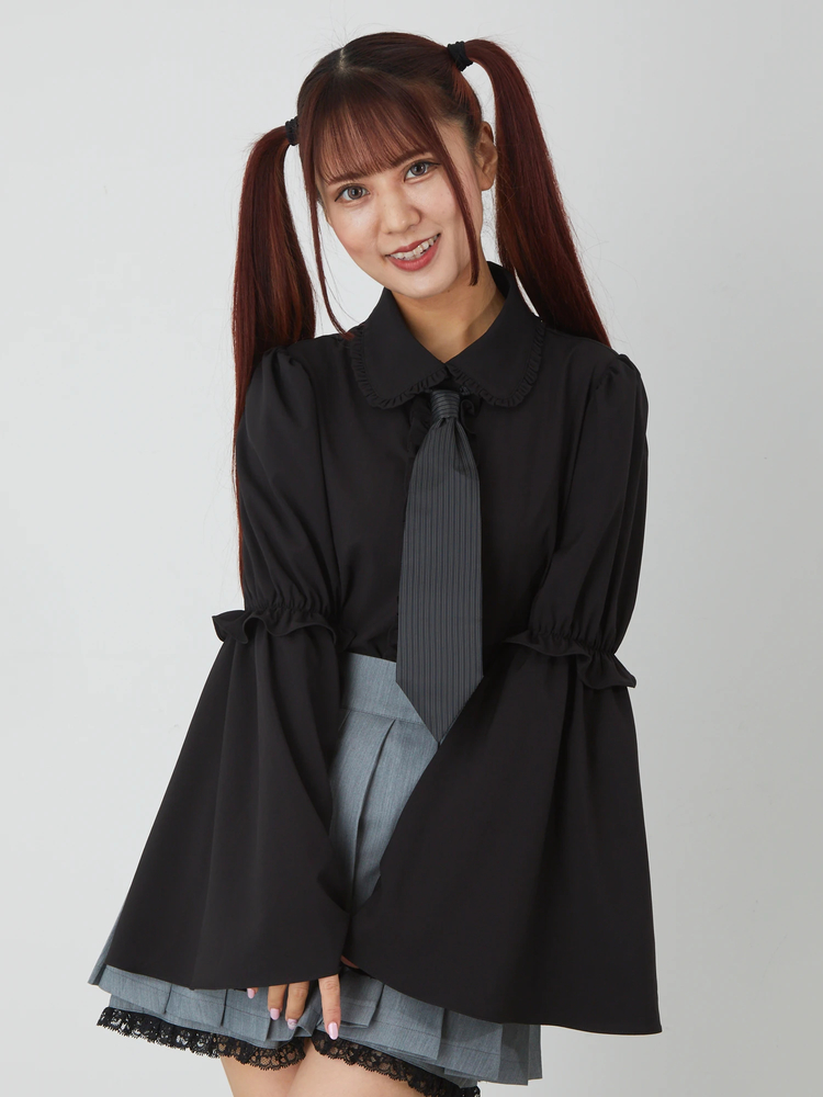 ストライプタイネックシャツ(ブラック)新品38 楽天市場】ストライプ柄 ボトルネックシャツ レディース トップス 送料