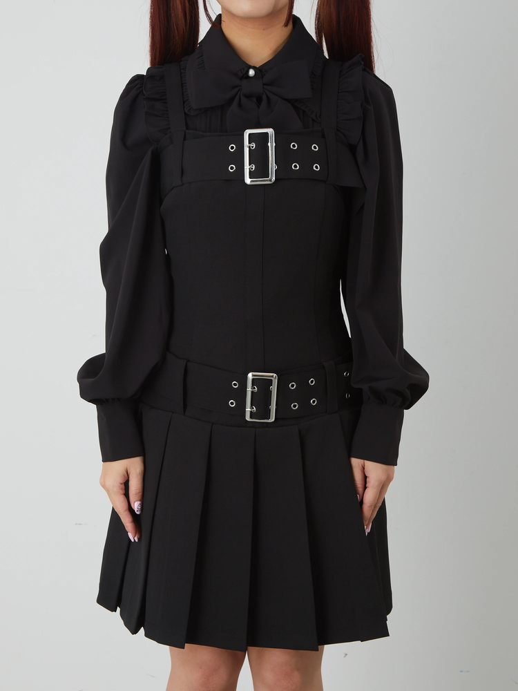 裾プリーツダブルベルトJSK - Jamie エーエヌケー(ジェイミーエー