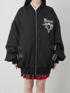 サイドベルトプリント中綿ブルゾン
