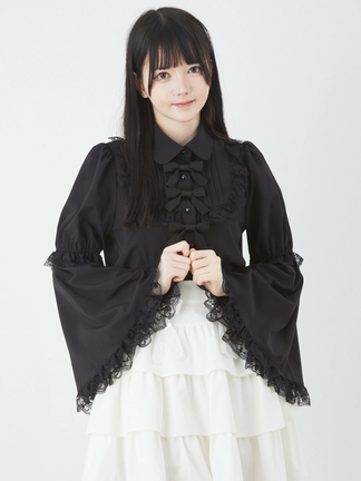 Jamie ank（ジェイミーエーエヌケー）ホワイトリボンブラウス リボンひめそでBL - Jamie エーエヌケー(ジェイミーエーエヌケー