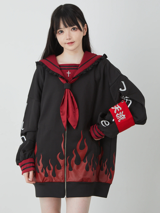 Jamieファイヤー特攻服パーカー - Jamie エーエヌケー