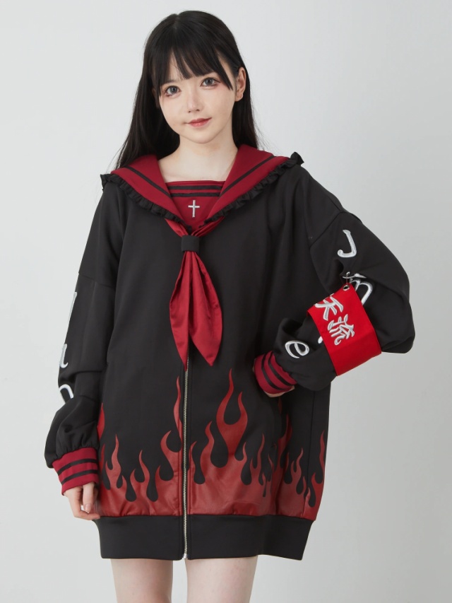 Jamieファイヤー特攻服パーカー - Jamie エーエヌケー(ジェイミーエー  