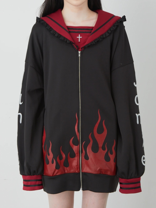 Jamieファイヤー特攻服パーカー - Jamie エーエヌケー(ジェイミーエー  