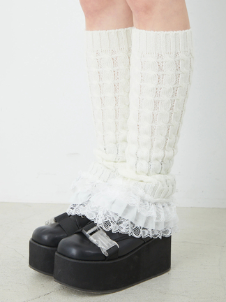 レースケーブルレッグウォーマー - Jamie エーエヌケー(ジェイミーエー