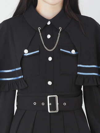 ジェイミーエーエヌケー ミリタリーワンピース Jamie エーエヌケー ミリタリー風ケープワンピース - Jamie エーエヌケー(ジェイミーエー