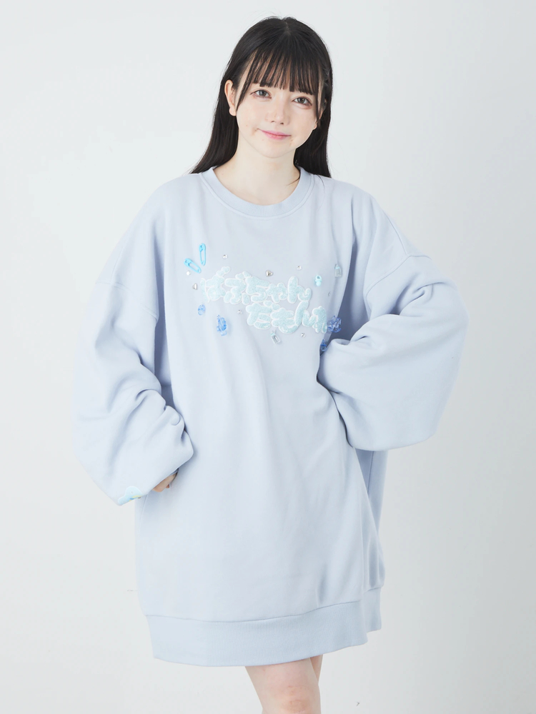 Jamie エーエヌケーフリルたっぷりビッグTシャツ未使用水色リボン