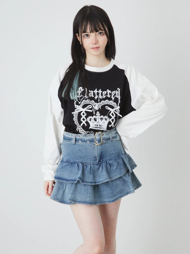 裾ギャザーデニムスカパン - Jamie エーエヌケー(ジェイミーエー