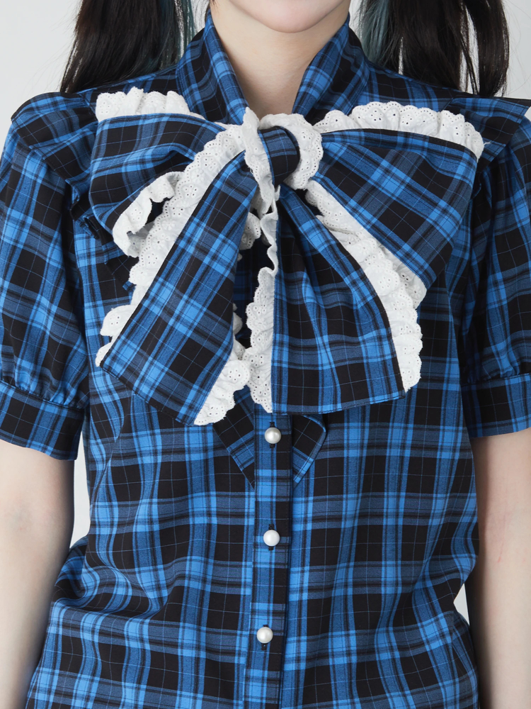 ブラウス｜チェック＆リボン【AKIKOAOKI】 グレンチェックリボンブラウス【AOKI公式通販】