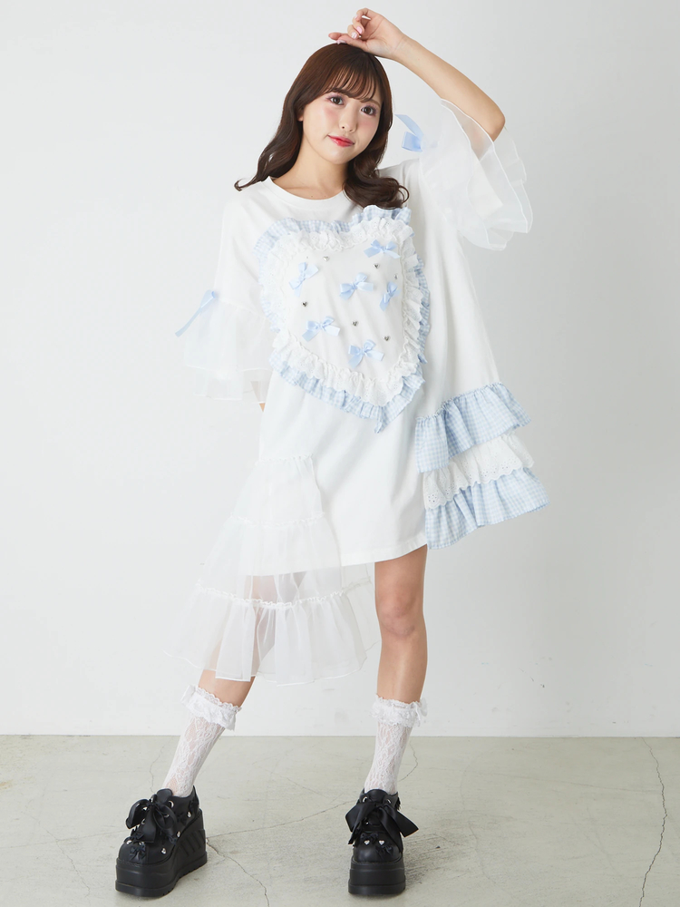 Jamie エーエヌケー リメイクハートBIGTシャツ　ワンピース リメイクハートBIGTE - Jamie エーエヌケー(ジェイミーエー