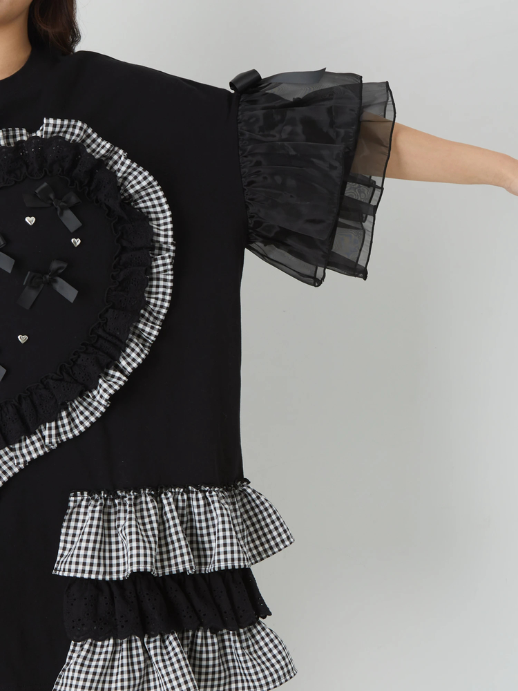 Jamie エーエヌケー リメイクハートBIGTシャツ　ワンピース リメイクハートBIGTE - Jamie エーエヌケー(ジェイミーエー