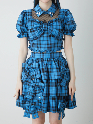 Jamie エーエヌケー　フリルたっぷりビッグTシャツ　未使用　水色リボン Jamie エーエヌケー フリルたっぷりビッグTシャツ 未使用 水色