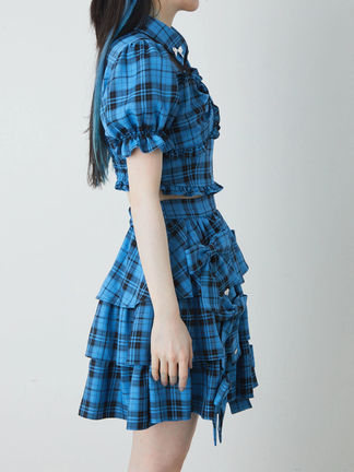 Jamie エーエヌケー　フリルたっぷりビッグTシャツ　未使用　水色リボン Jamie エーエヌケー フリルたっぷりビッグTシャツ 未使用 水色