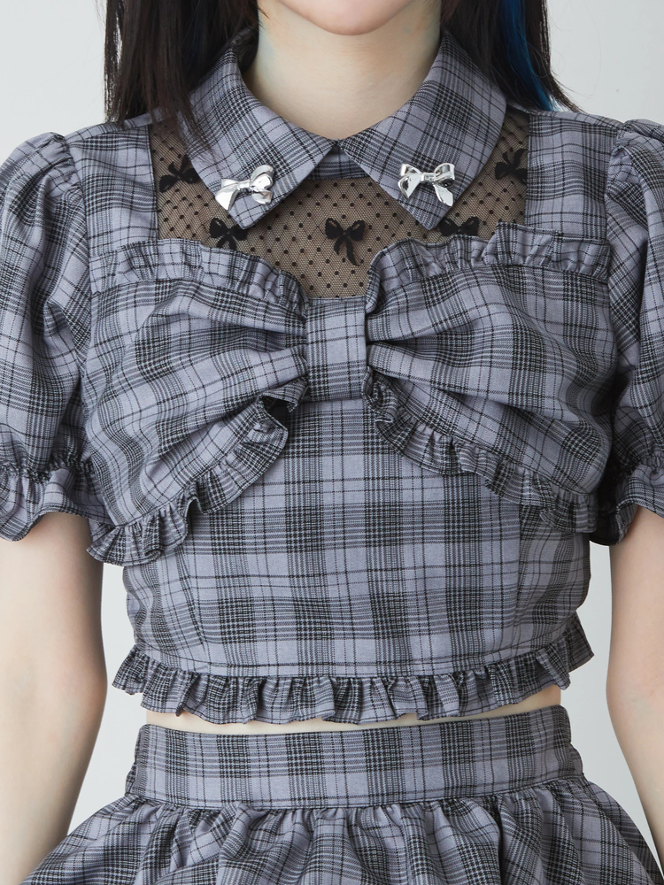 Jamie エーエヌケー　フリルたっぷりビッグTシャツ　未使用　水色リボン Jamie エーエヌケー フリルたっぷりビッグTシャツ 未使用 水色