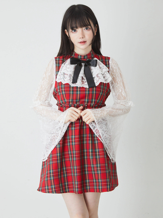 ジェイミーエーエヌケー 姫袖 ゴシック 3連リボン ワンピース シャボ付き姫袖OP - Jamie エーエヌケー(ジェイミーエーエヌケー