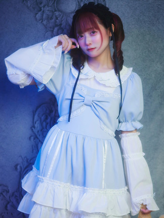 jamieエーエヌケー ケープコート 姫袖リボンワンピース リボンケープ