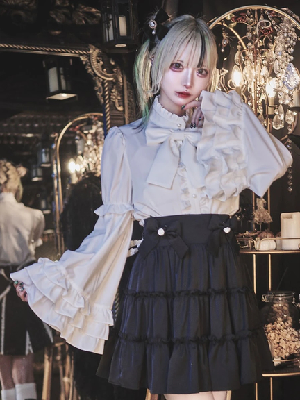 姫袖ゴシックブラウス(ホワイト)