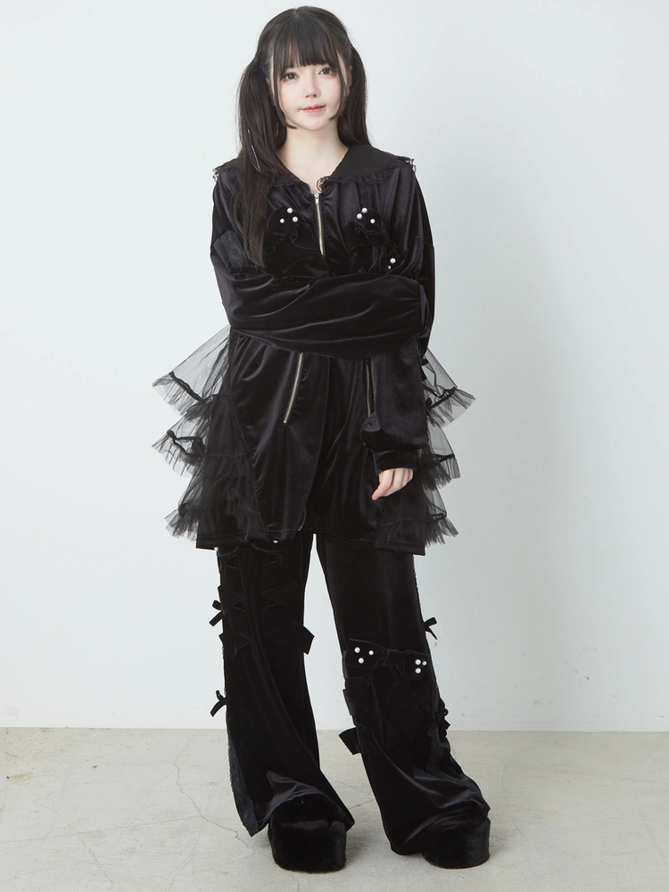 Jamieエーエヌケー リボンパットワークパンツ Jamie エーエヌケー（ジェイミーエーエヌケー）の「リボンパット