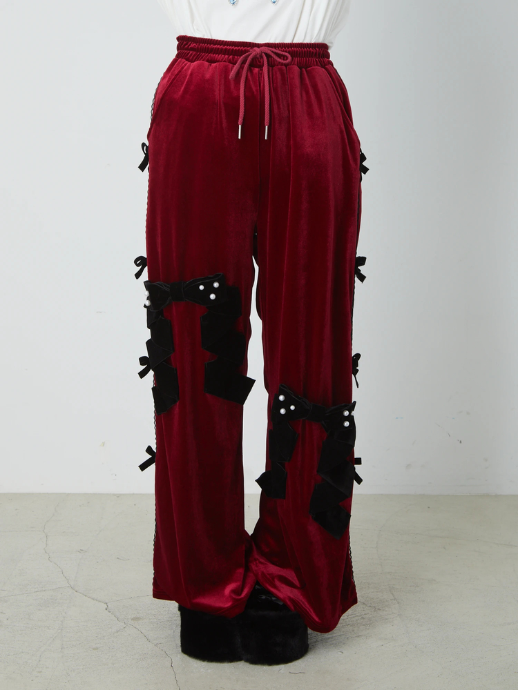 リボンベロアパンツ - Jamie エーエヌケー(ジェイミーエー