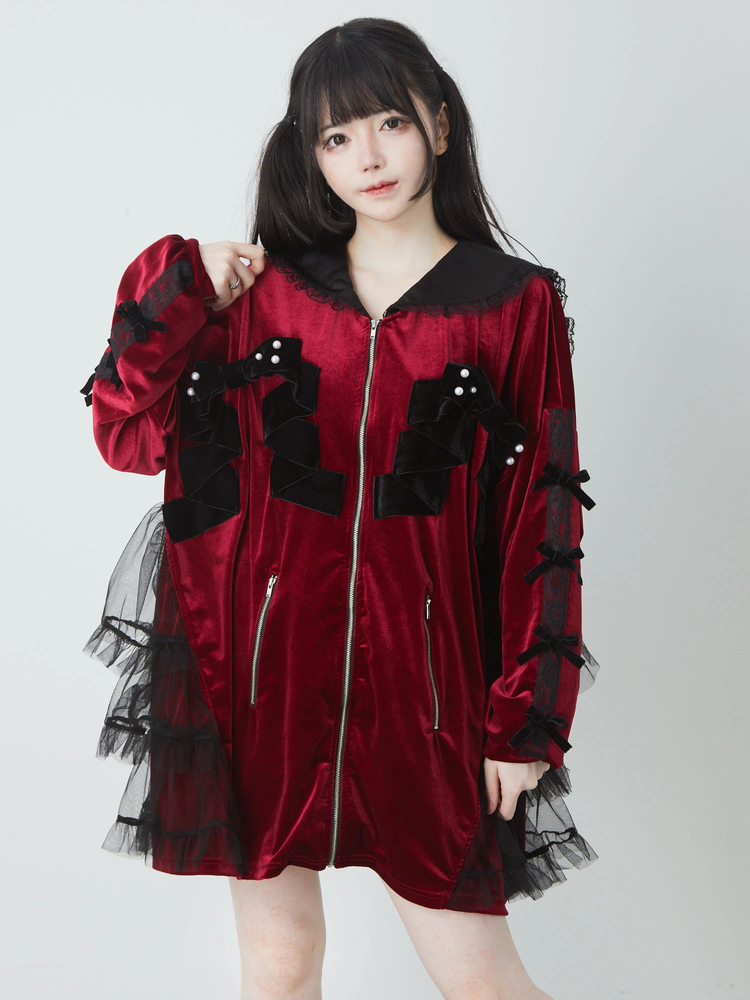 リボンベロアパーカー - Jamie エーエヌケー(ジェイミーエーエヌケー