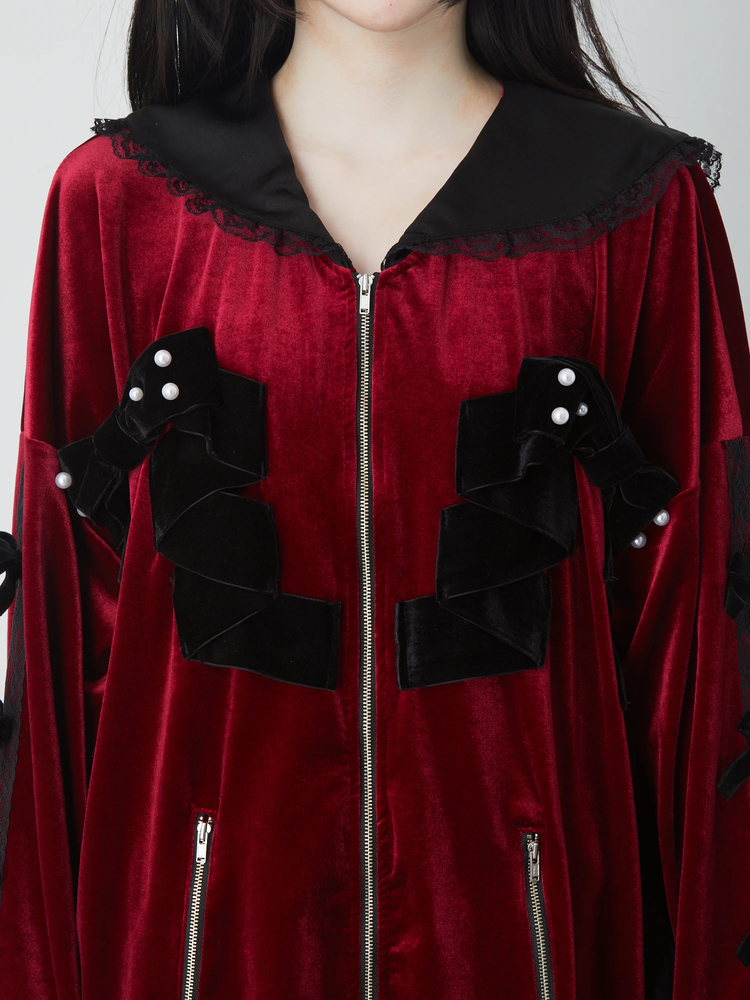 リボンベロアパーカー - Jamie エーエヌケー(ジェイミーエーエヌケー