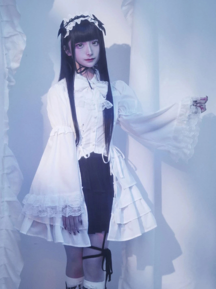 姫袖お姫さまティアードブラウス(ホワイト)