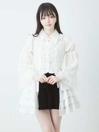 タグ付き未使用！ Jamieエーエヌケー はしごレースお姫様ブラウス ホワイト はしごレースお姫様ブラウス - Jamie エーエヌケー(ジェイミーエー