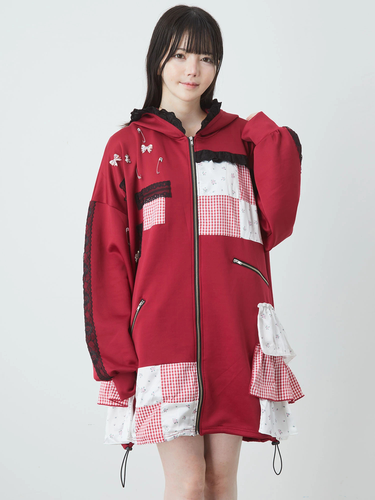 お花のリメイクパーカー - Jamie エーエヌケー(ジェイミーエーエヌケー