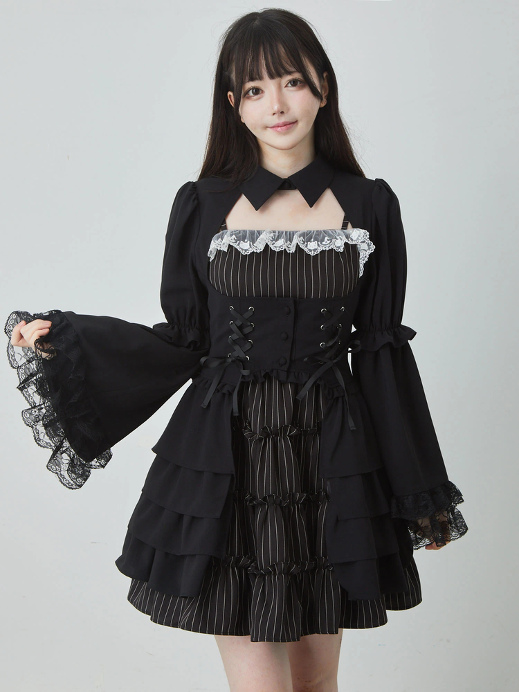 ジャージお姫様OP ブラック　Jamie エーエヌケー　サブ地雷系 チャイナジャージSK - Jamie エーエヌケー(ジェイミーエー