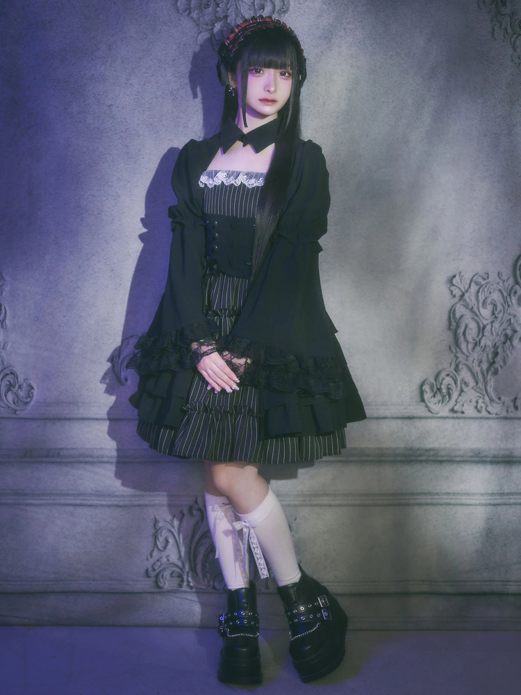 ジャージお姫様OP ブラック　Jamie エーエヌケー　サブ地雷系 お姫様ブラウス - Jamie エーエヌケー(ジェイミーエーエヌケー