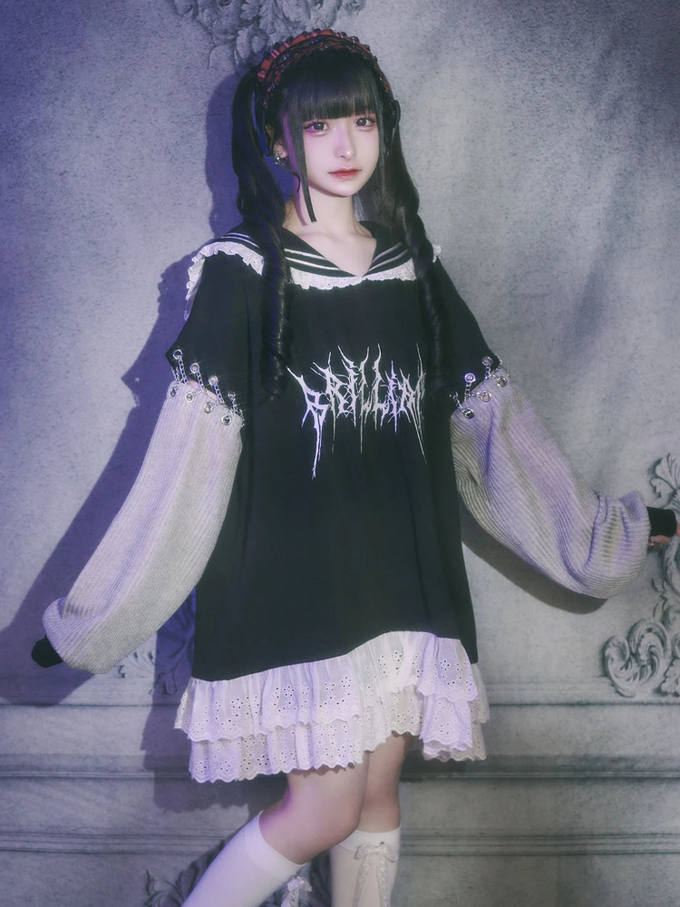 新品Jamie エーエヌケー　ゴシックロゴセーラーPK ビッグカラー　パーカー ゴシックロゴセーラーPK - Jamie エーエヌケー(ジェイミーエー