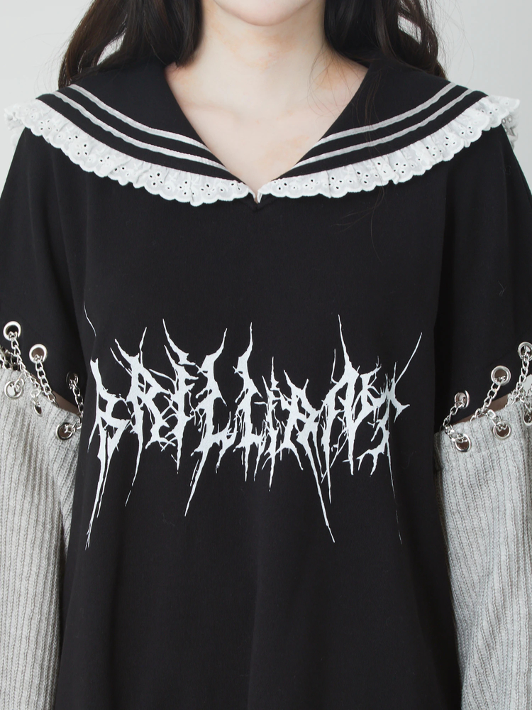 新品Jamie エーエヌケー　ゴシックロゴセーラーPK ビッグカラー　パーカー 新品Jamie エーエヌケー ゴシックロゴセーラーPK ビッグカラー