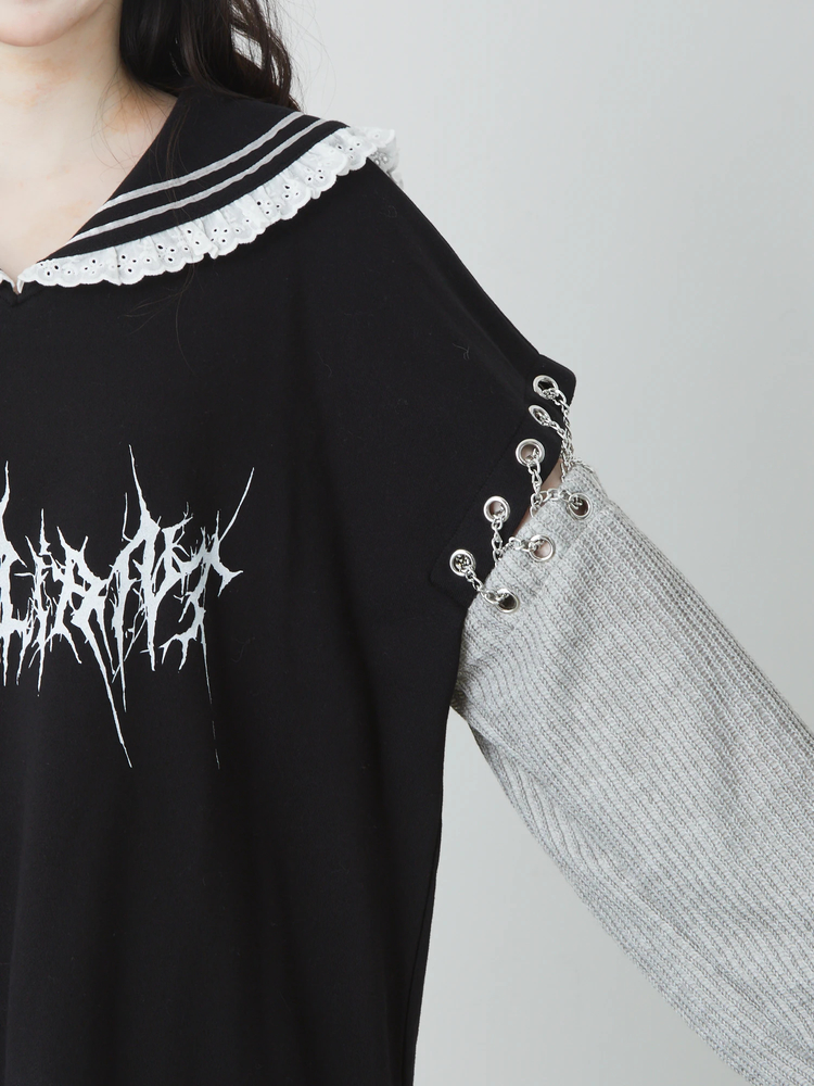 新品Jamie エーエヌケー　ゴシックロゴセーラーPK ビッグカラー　パーカー 新品Jamie エーエヌケー ゴシックロゴセーラーPK ビッグカラー